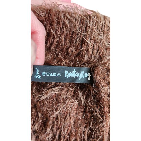 Bootaybag Aspen fuzzy brown set crop top shorts lounge sleep small EUC perfect - Picture 4 of 9